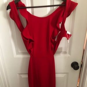 red midi dress from Selfie Leslie